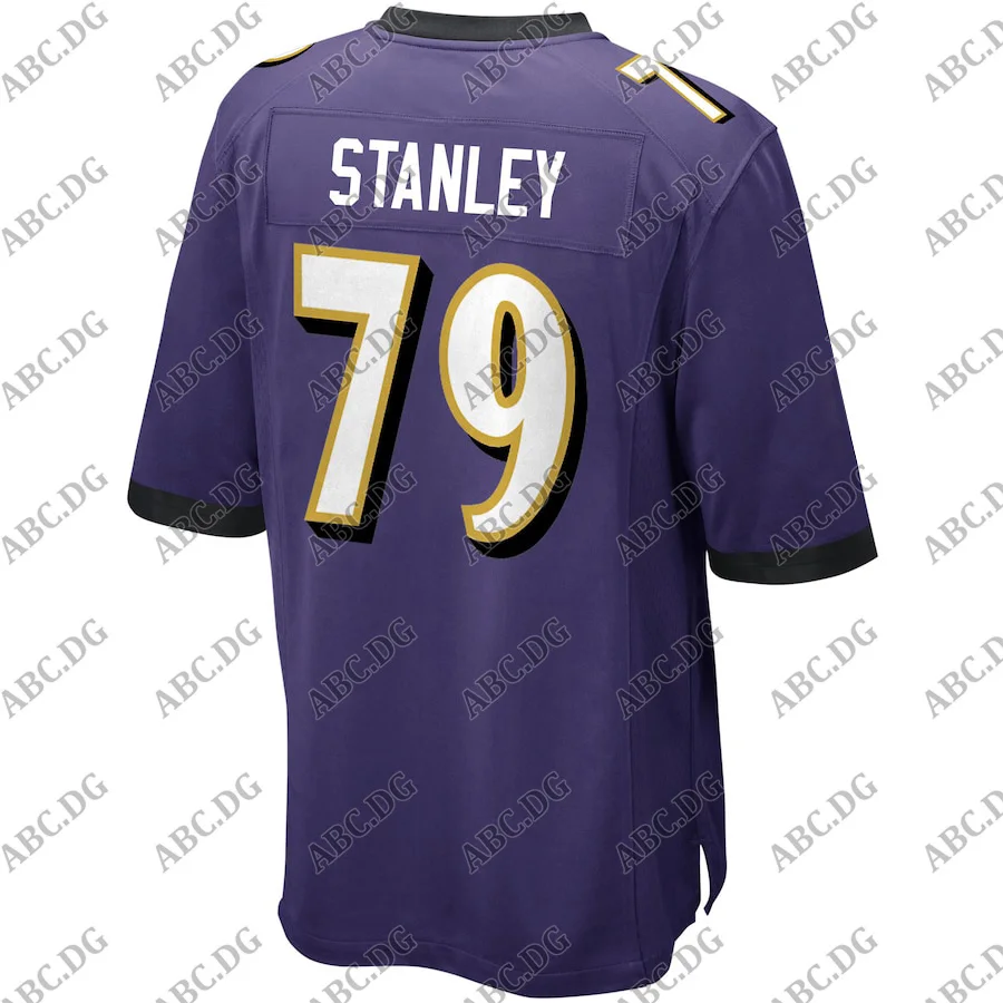 

Customized Stitch American Football Jersey Men Women Kid Youth Baltimore Ronnie Stanley Purple Game Jersey
