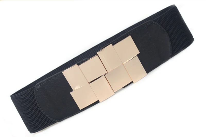 Fashion Metal Rectangle Buckle Wide Waist All-match Decorative Sweet Lady Dress Width Elastic Retro Skirt Crony Women Belt | Аксессуары