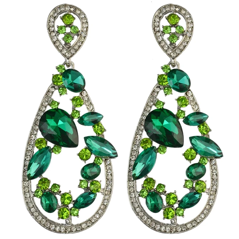 Модные серьги-подвески 4 цветов инкрустация ювелирные изделия кристалл разы