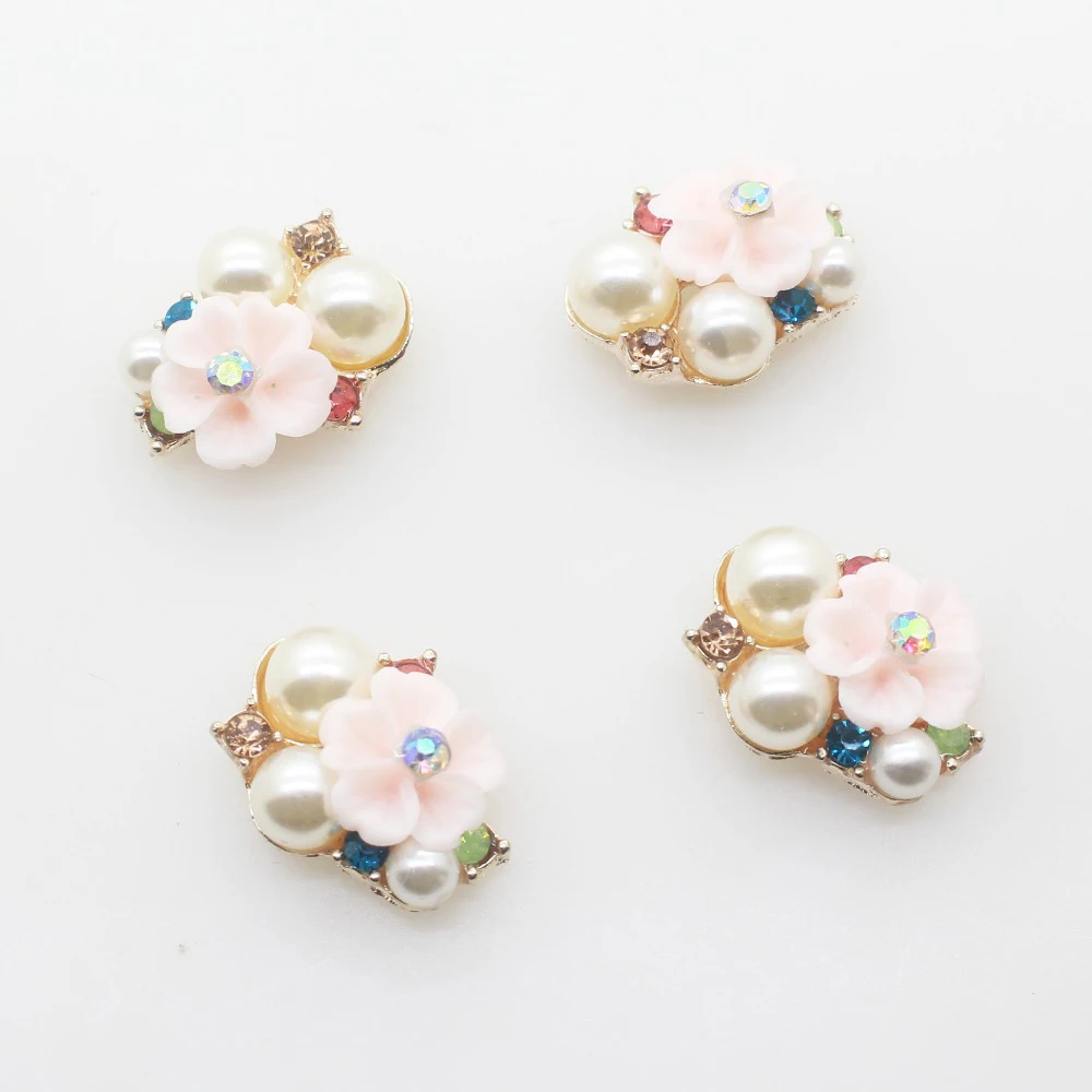 Новинка 18*22 мм Высококачественная жемчужная пуговица из металлического сплава