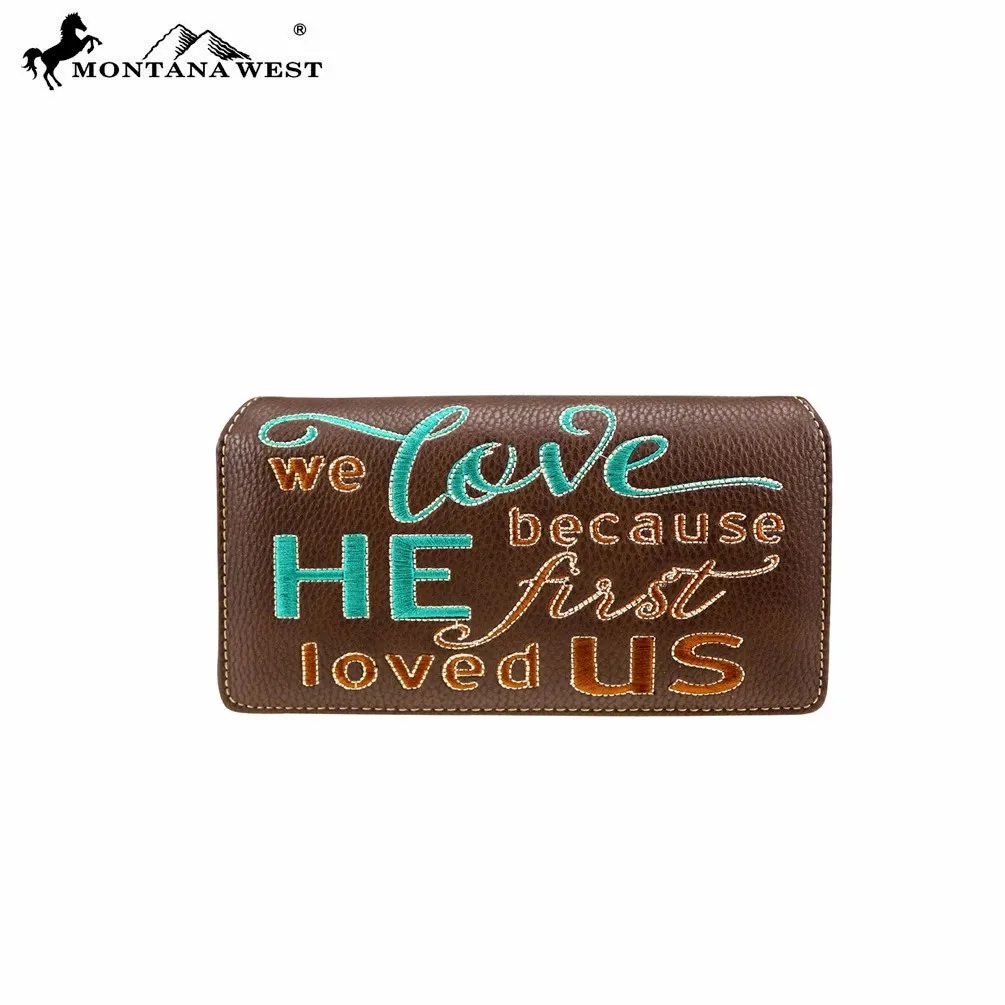 

Three-Fold Multi-Card Slot Zipper & Hasp Scripture Bible Verse Collection Wallet
