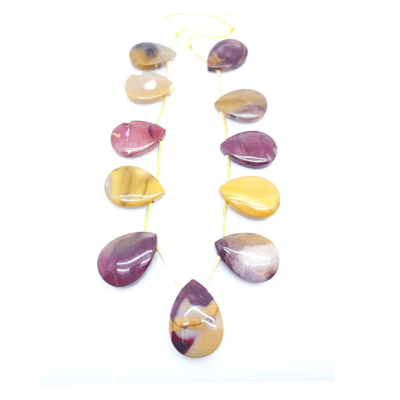 

25 x 35mm Natural Gemstone Teardrop Quartz Mookaite Petrified Stone Beads DIY Jewelry Making Necklace Pendant Wealth Unique