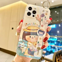 sumkeymi wrist strap cute girl blu ray cover phone case for iphone 7 8 12 11 plus mini pro max xs xr se2020 hand band cases