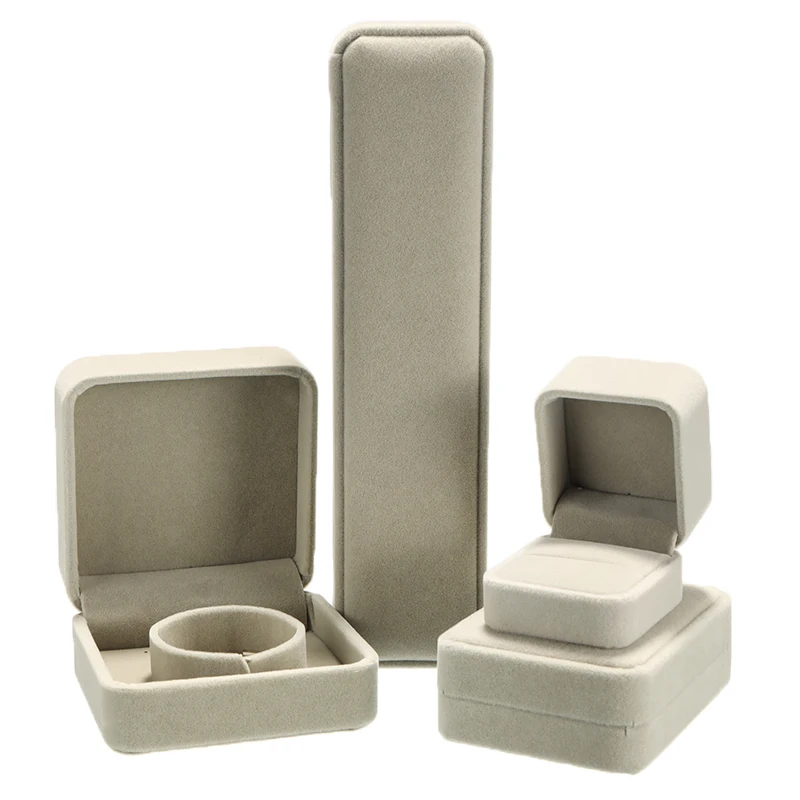Серый бархат коробка ювелирных изделий ювелирные изделия упаковка дисплей