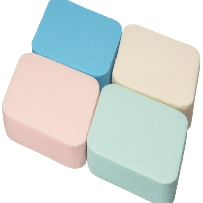 4 шт. спонж для пудры макияжа натуральная губка Четырехцветная Алмазная пудра