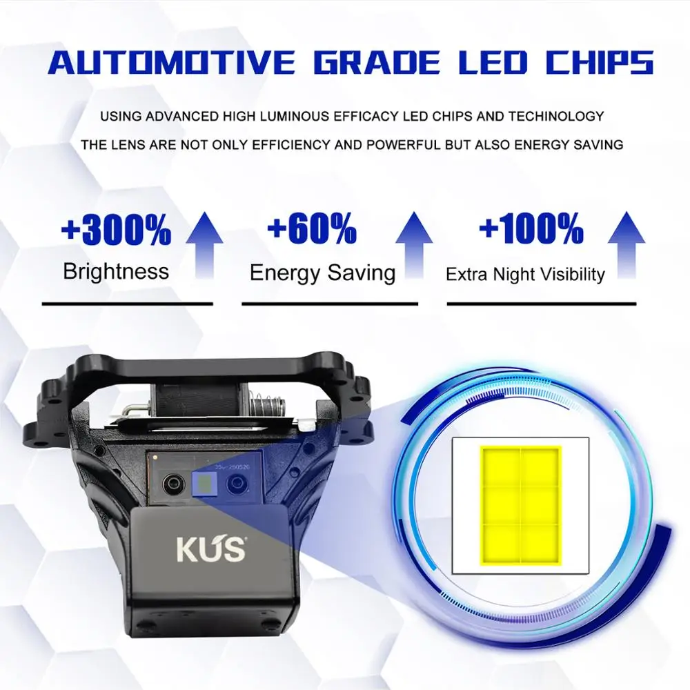 3 0 дюймов 90 Вт Bi светодиодный объектив проектора дальнего и ближнего света авто