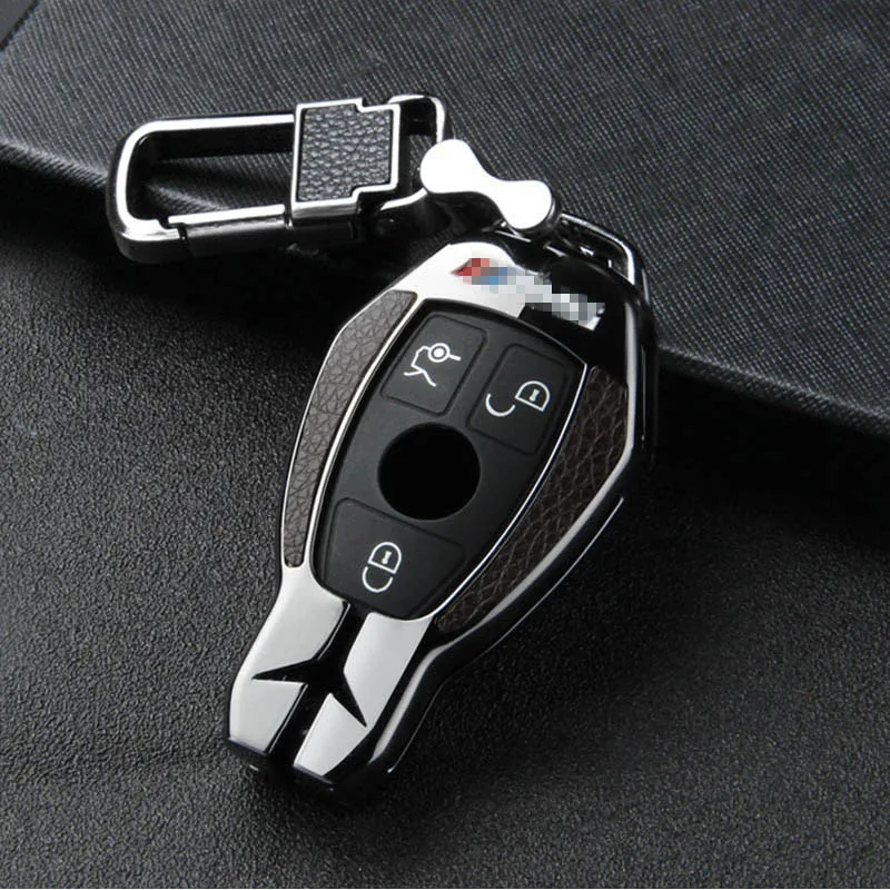 BLACK BUCKLE A Автомобильный чехол для ключей, брелок для Mercedes Benz W203 W210 W211 W124 W202 W204 W212 W176 AMG GLC 260 C200 CLA GLA 200, автомобильные аксессуары - Название цвета: BLACK BUCKLE A