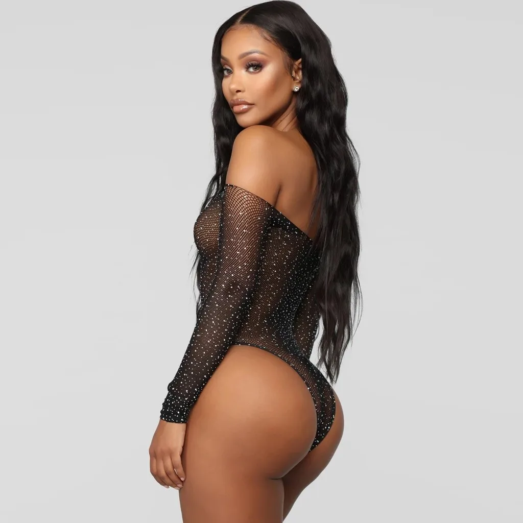 Сексуальное нижнее белье комбинезон Для женщин сексуальный черные кружевные