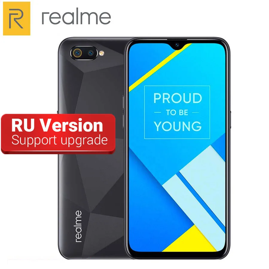 RU версия 6,1 дюймов Realme C2 RMX1941 мобильного телефона 4000 мА/ч, Octa core, 2 Гб оперативной памяти, 16 Гб встроенной памяти, 13MP 2MP двойной Камера Android 9,0 с двумя sim-картами 4G, чехол для телефона