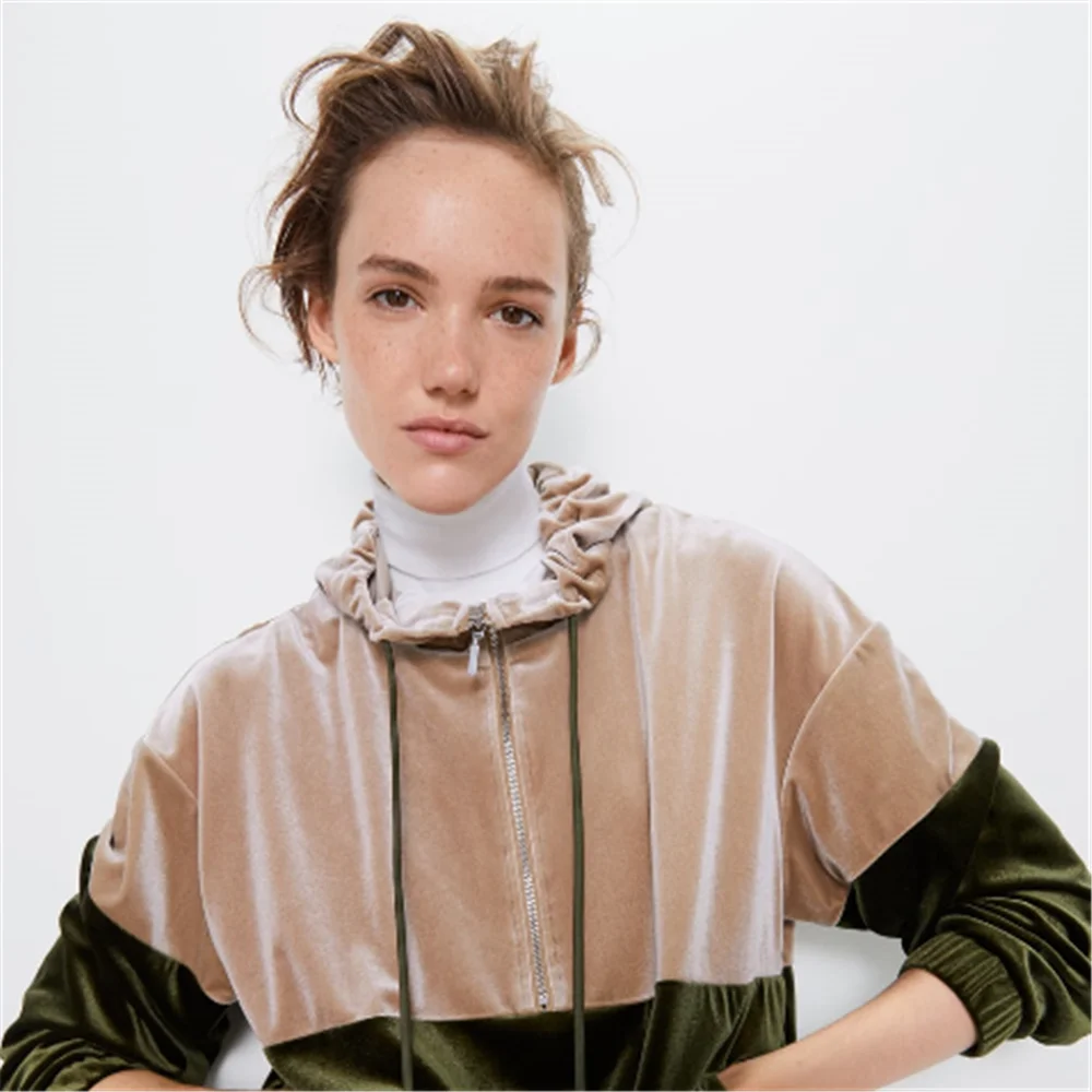 Женский свитер ZA Осенний бархатный в богемном стиле с длинными рукавами и