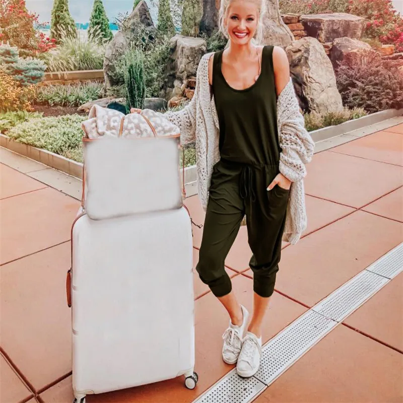 Сексуальный комбинезон без рукавов 2020 новый летний женский модный сексуальный