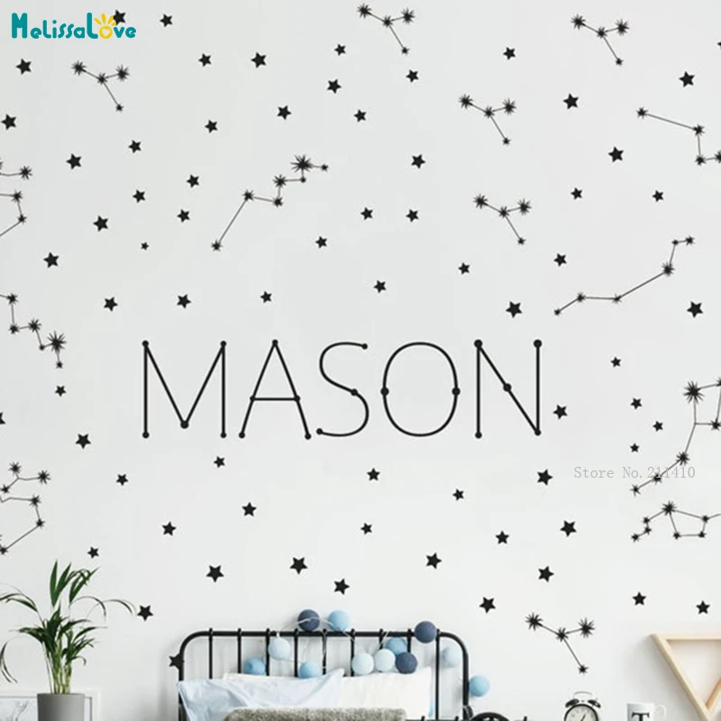 

Personalized Name Kids Room Wall Decals New Design Removable DIY Stars Sticker Home Decoration Murals Lovely YT4847