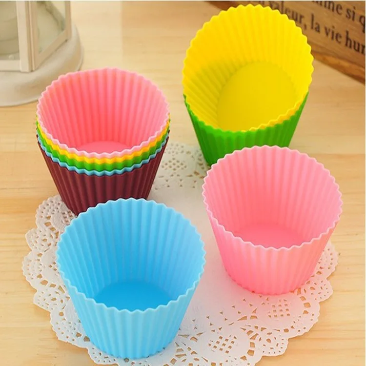 

2pcs Hot Sale Silicone Cake Cup 7cm Thickening Cake Tools Round Muffin Cup Cake Mould Bakeware Kitchen Cookware