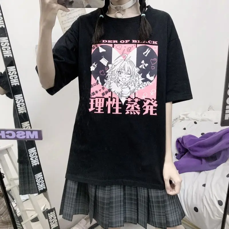 NiceMix Harajuku аниме двух измерениях Astolfo буквенным принтом футболка Летняя с