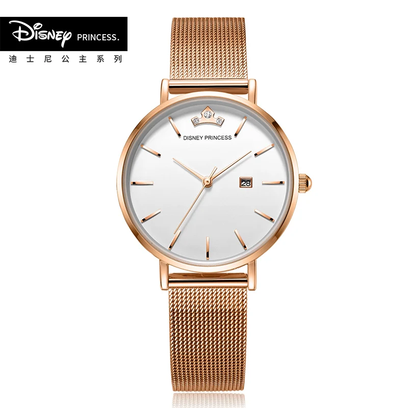 Часы ведущей марки Disney женские оригинальные Кварцевые водонепроницаемые с