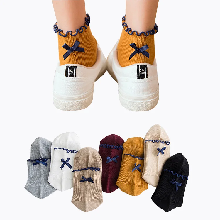 

Trendy Sweet Style Lace Women Soft Cozy Socks Harajuku Ladies Girls Pure Candy Color Cotton Casual Short Ankle Women Socks
