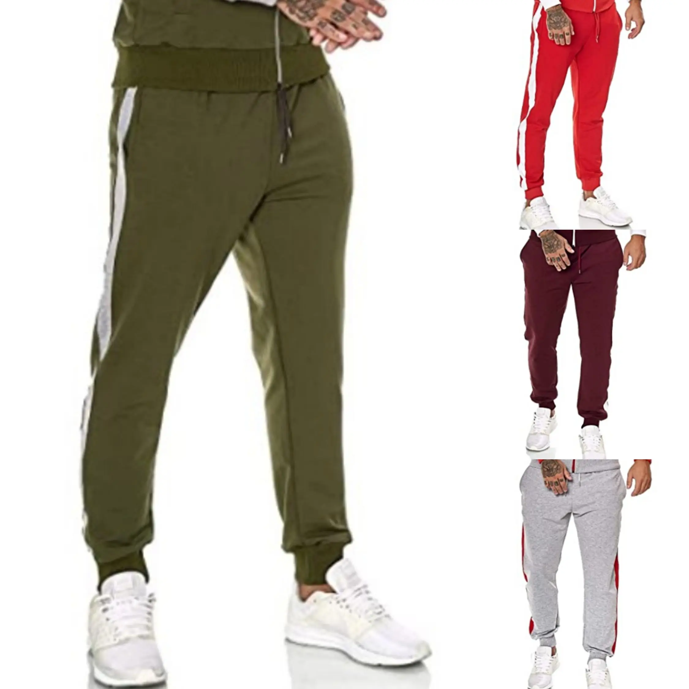 

2021 Autumn And Winter Foreign Trade New Men's Solid Color Casual Pants European And American Pieced Sports Pants