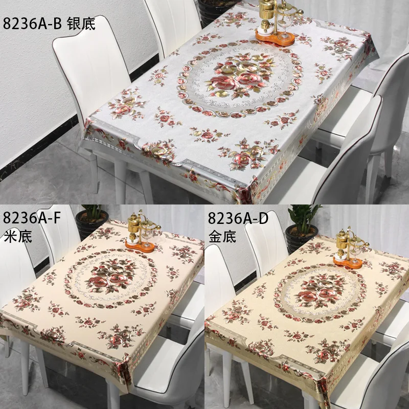 Водонепроницаемая и маслостойкая круглая обеденная скатерть из ПВХ с кружевной