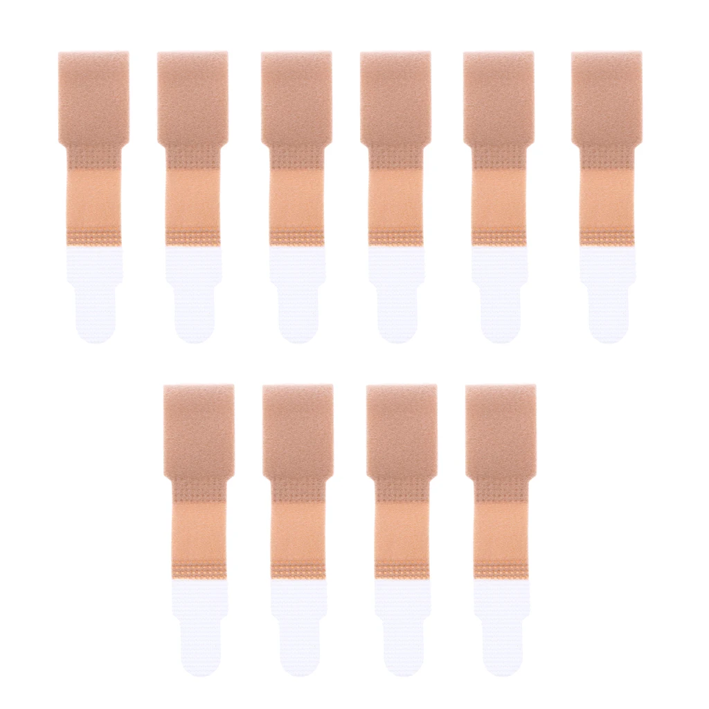 10pcs Toe Separator Splints Wrap Bandage Cracked Hammer Corn Corrector White / Black Skin for | Красота и здоровье