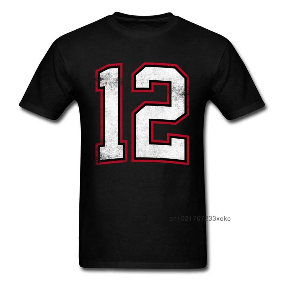 Номер двенадцать 12 T рубашка мужская одежда команда футболка черные футболки в