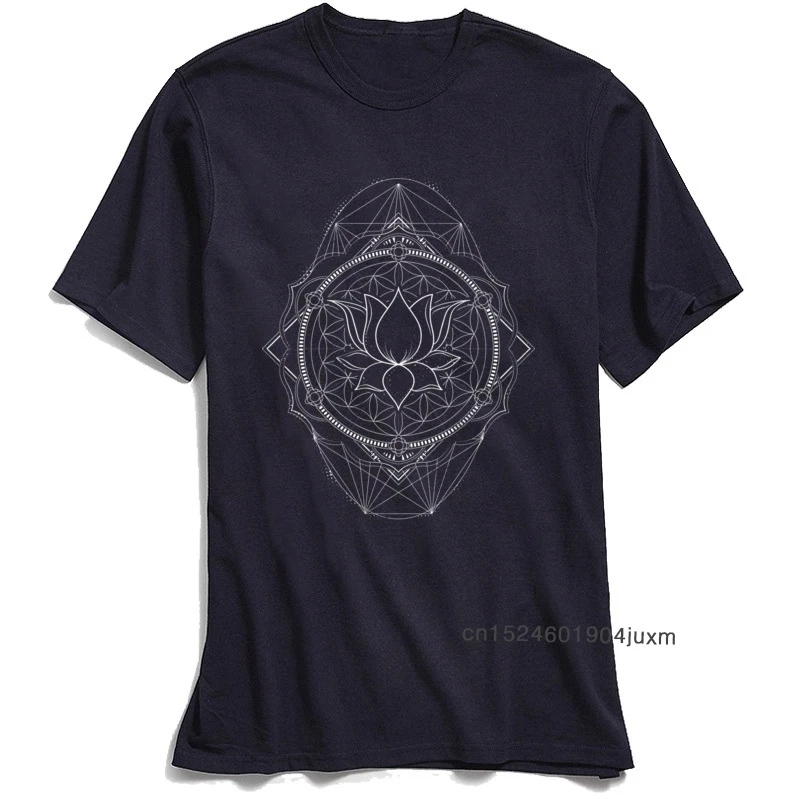 Lotus Of Life T-shirt Men Sacred Geometry T Shirt 2018 New Gift Tees Crew Neck Pure Cotton Tshirt Short Sleeve Tops Fashion