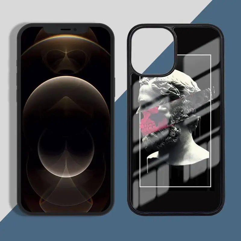 

Art David Medusa statue funny Phone Case for iPhone 11 12 pro XS MAX 8 7 6 6S Plus X 5S SE 2020 XR Hard PC