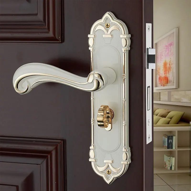 2019 Европейская цинкового сплава дверная ручка для спальни Крытый немой дверной