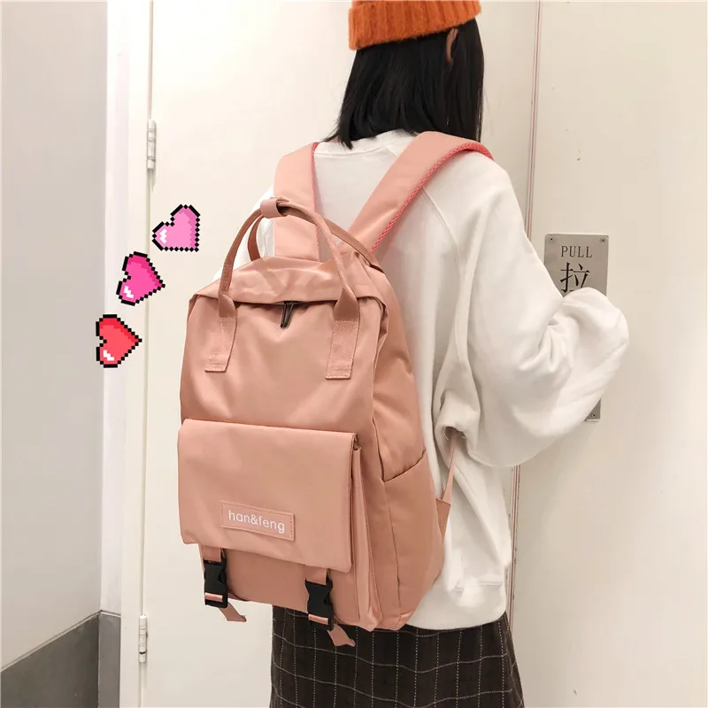 Large Capacity Nylon School Bag For Teenage Girl High Quality Women Backpack Waterproof Travel Notebook Bagpack Rucksack Backbag