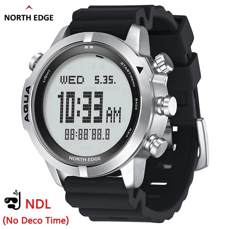 Часы NORTH EDGE мужские цифровые для дайвинга с аквалангом NDL (время без декора)
