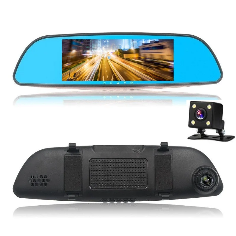 CarDVR 7,0 InchTouch рекордер зеркальная камера видео FHD1080P ночное видение двойной объектив с камерой заднего вида Авто регистратор DashCam