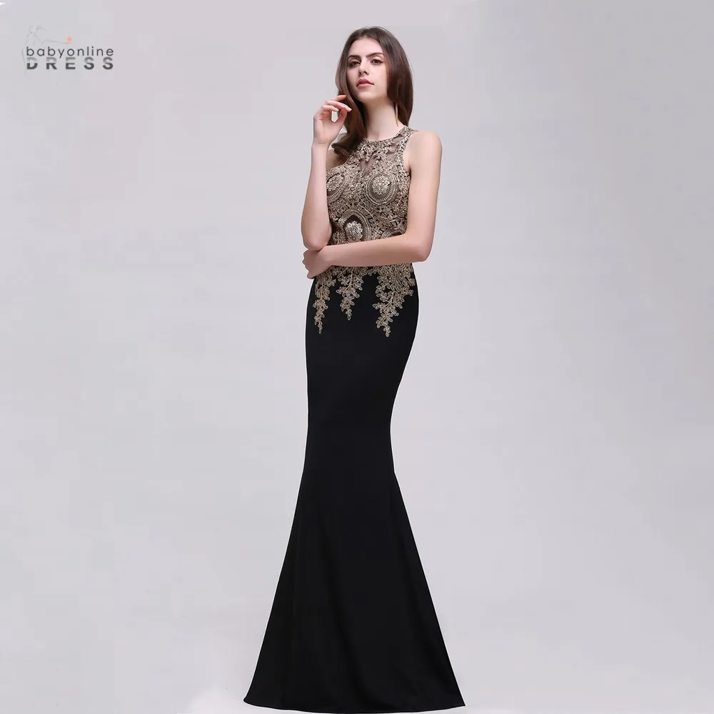 Дешевые Черные Кружевное Вечернее Платье В Форме Русалки Длинное Пикантные