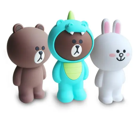 Мультфильм силиконовый пенал контейнер пеналы Kawaii Забавный Бурый Медведь Кролик 3D пеналы школьные принадлежности канцелярские подарки
