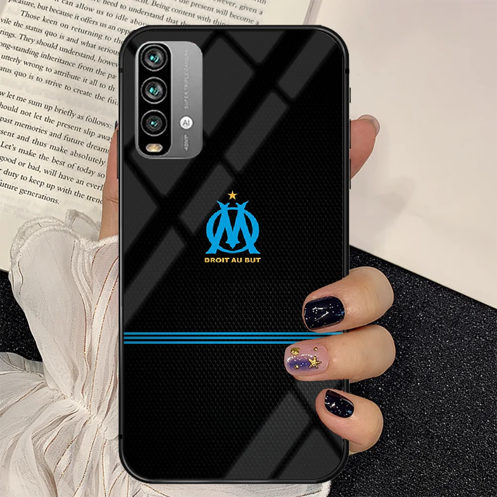 

Football Club Marseille Phone Tempered Glass Case Cover For Xiaomi Redmi note k 7 8 9 10 30 40 A C T S Pro 3D Silicone Hoesjes