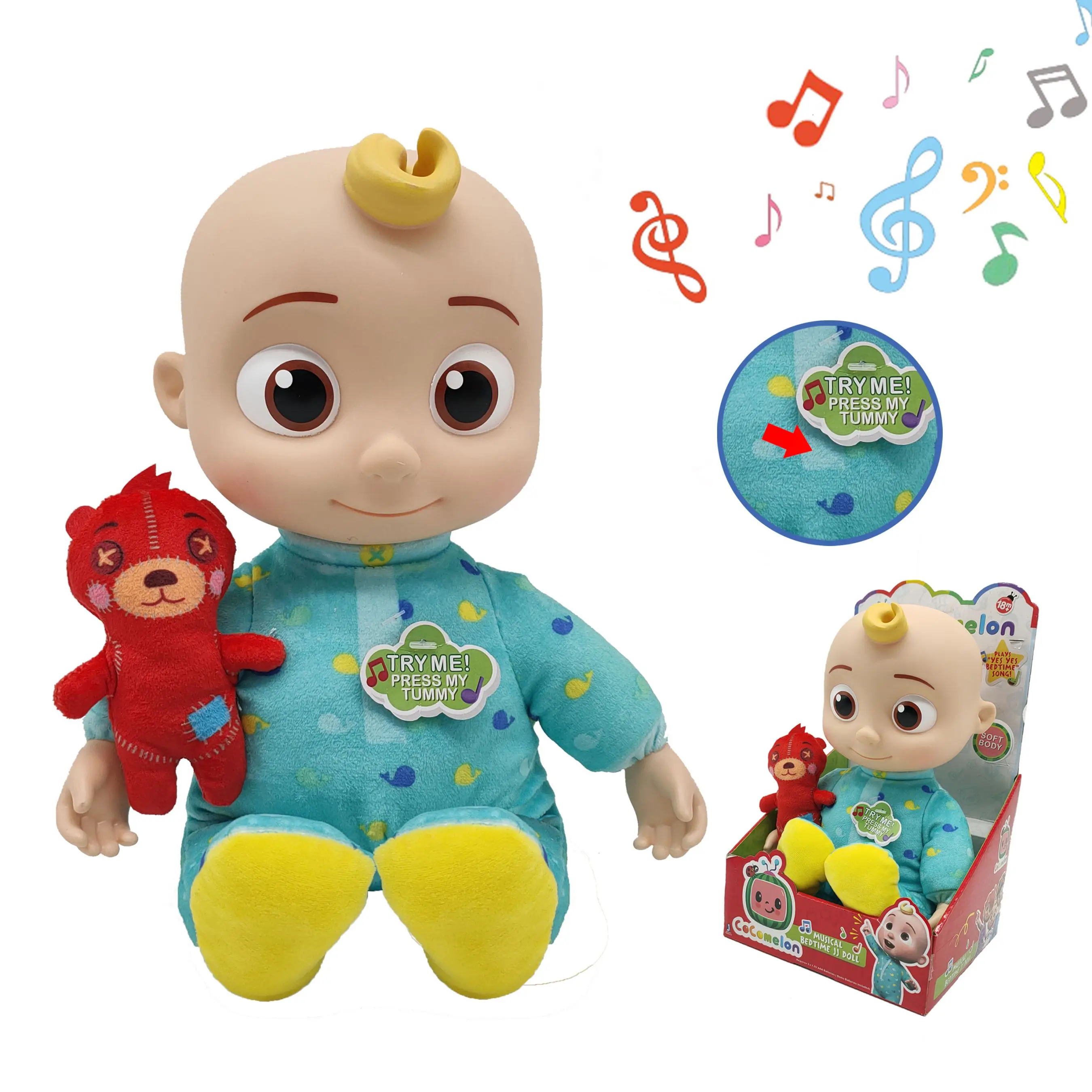 

Dropshipping 1PCS JJ Cocomelon Toys Doll Sing Kids Toys for Boys Cocomelon Bedtime Jj Music Doll Family Kid Gift Anime Plushie