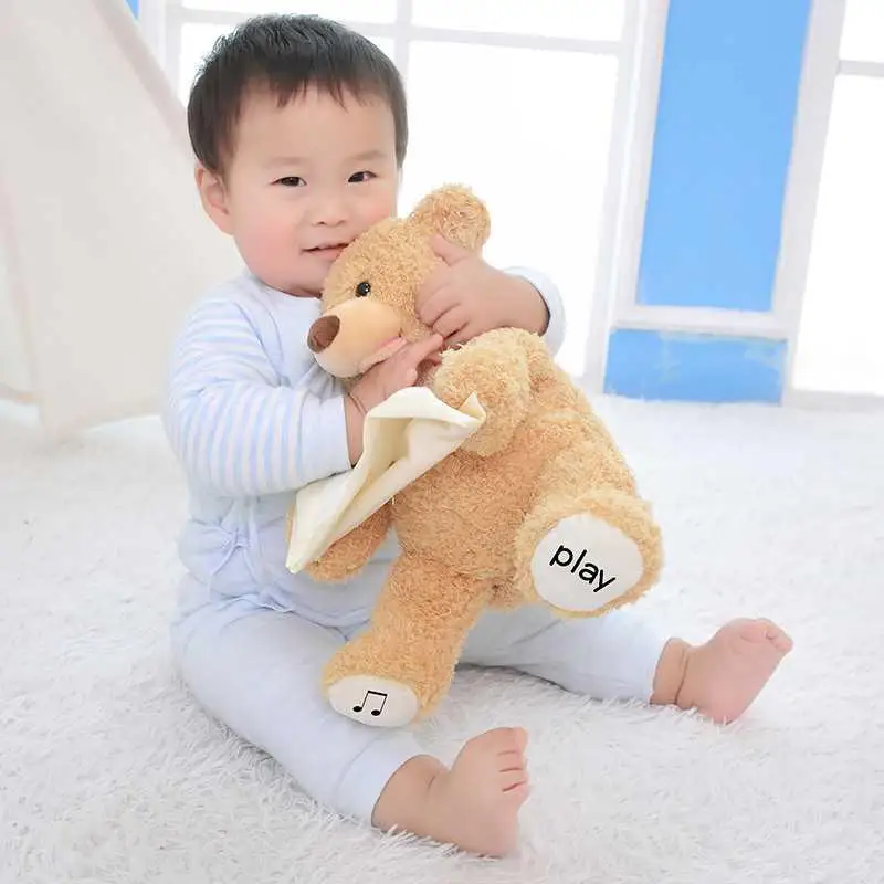 

New Peekaboo Bear Can Sing And Amuse The Baby Soothing Toy Children Plush Smartearly Teaching Talking Child Doll Food Pillow