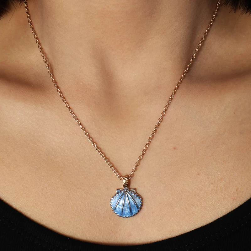 Эмаль в стиле океана оболочки ключицы ожерелья цепи и подвески для женщин