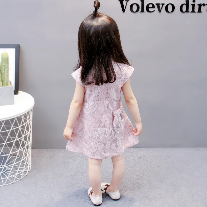 Чонсам в китайском стиле летняя детская одежда для девочек кружевное платье