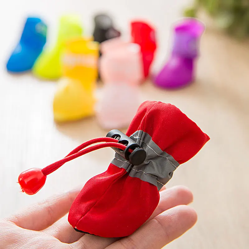 

4 Pcs Sole Pet Foot Covers Spring Puppy Dog Shoes Comfortable Non-Slip Rain Boots Warm Protective Shoe Cover for Winter