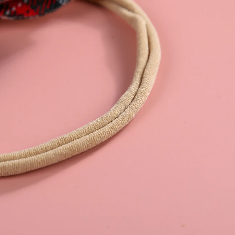 Turbante con estampado rojo para beb&eacute;, cintas para la cabeza, lazos para el pelo, lazo el&aacute;stico de nailon para ni&ntilde;o peque&ntilde;o, diadema de nailon suave y fina, accesorios para ni&ntilde;o peque&ntilde;o-4