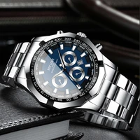 luxury mens sports watches fashion men business stainless steel waterproof quartz wrist watch luminous clock relogio masculino