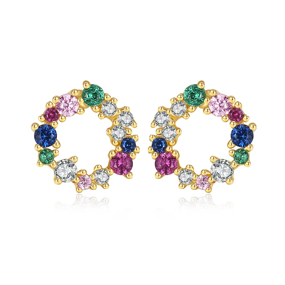 

Серьги женские круглые из серебра 925 пробы с цирконом