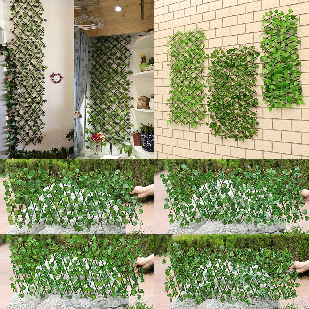 

40cm Artificial Garden Plant Fence Protect Expanding Fence Retractable Fence Garden Buildings Fencing Trellis Gates