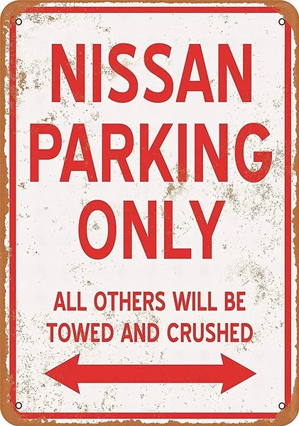 

Nissan Стоянка Только жестяная вывеска искусство Украшение стен,
