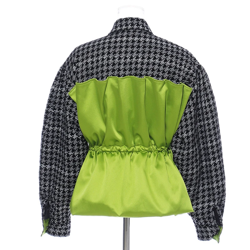 Женская флуоресцентная куртка на завязках с рукавами-фонариками и высокой