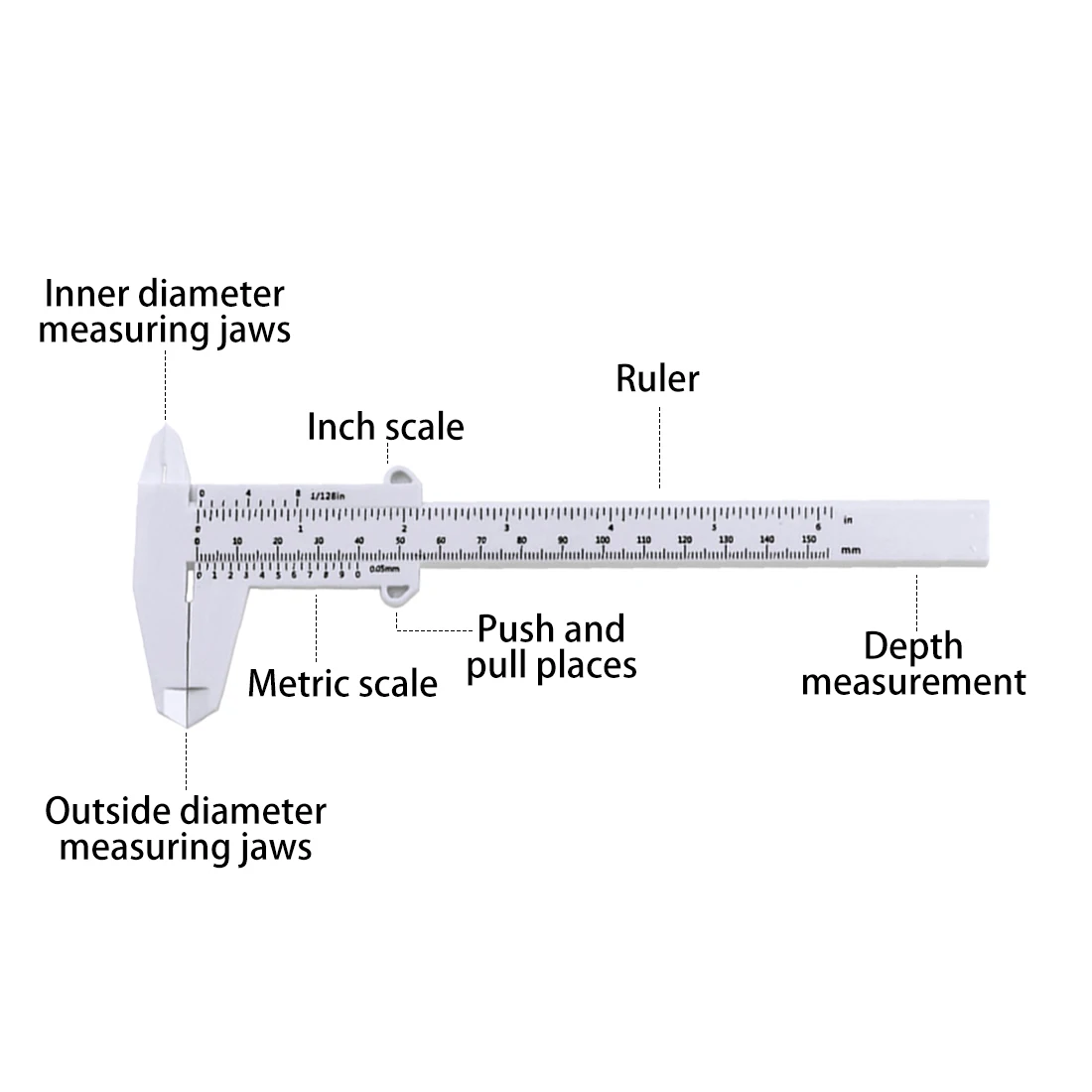 

New portable Makeup Measurement Tools 150MM Tattoo Caliper Eyebrow Measuring Vernier Permanent Caliper Eyebrow Guide Ruler