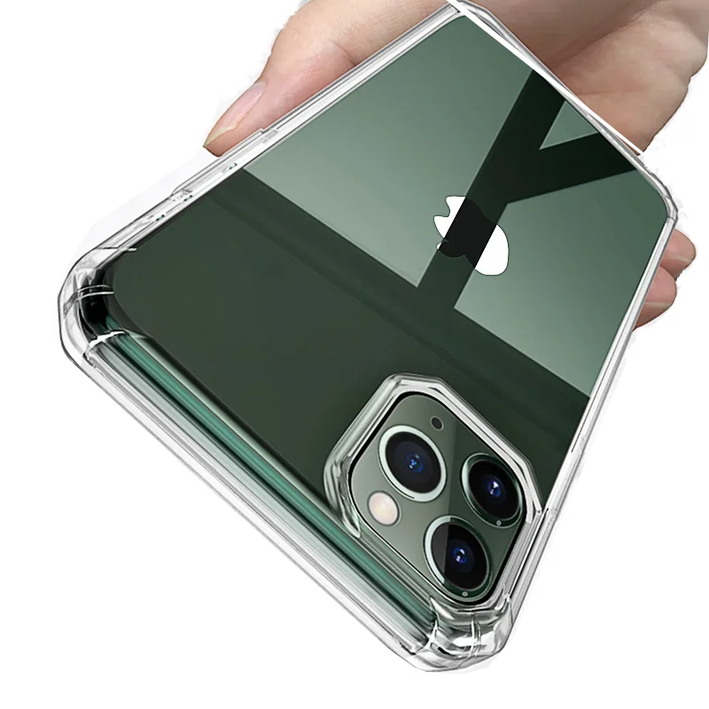 Противоударный чехол для iPhone 12 Pro Max 12Max прозрачный мягкий 11 XR X XS 10 шт.|Бамперы| |