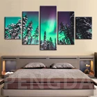 Современные HD печатные настенные художественные картины для гостиной Аврора Borealis природный пейзаж для дома рамки постер украшение