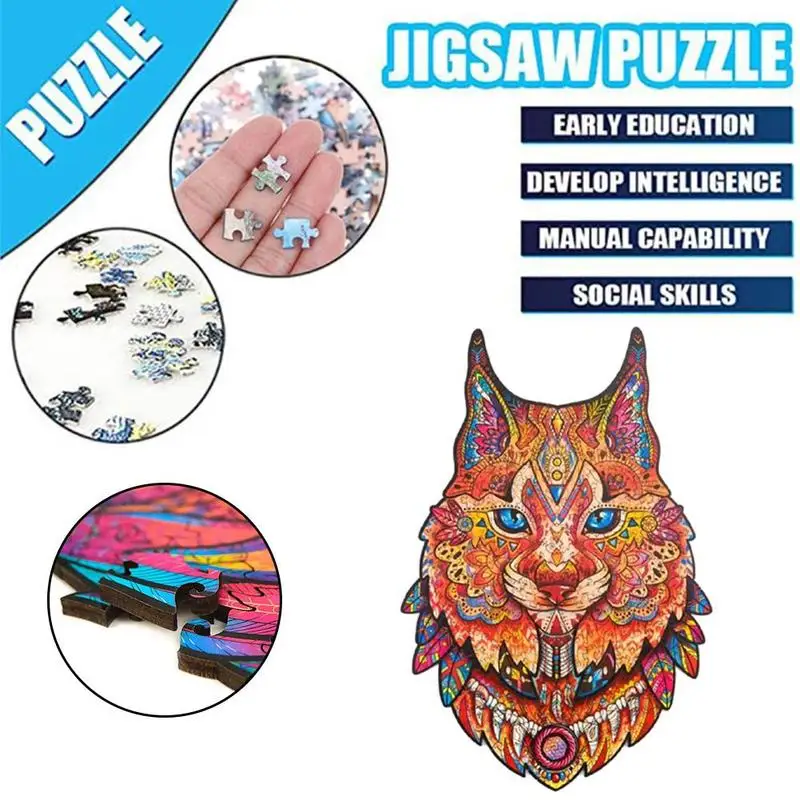

DIY Wooden Puzzle Wooden Jigsaw Puzzles For Adults Unique Shape Jigsaw Pieces Children DIY Wooden Best Gift for Kids Best Crafts