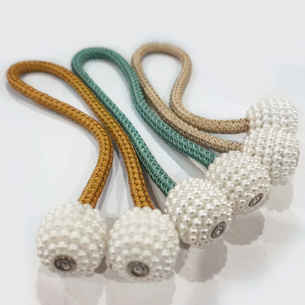 

1Pc Hook Holder Home Decorations Pearl Magnetic Ball Curtain Tie Rope Backs Holdbacks Buckle Clips Accessory Rods Accessoires