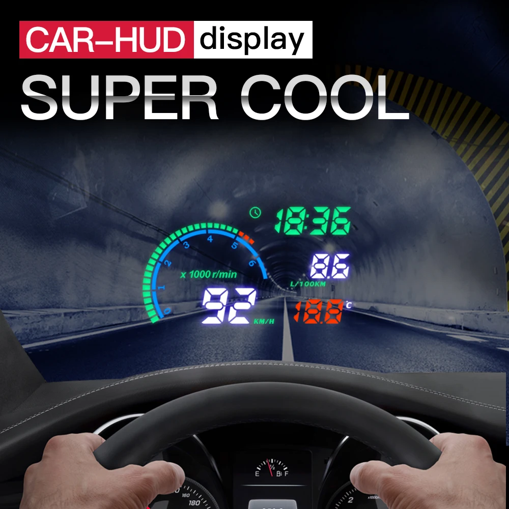 

OBD2 HUD Car Head Up Display 5.5" LED Windscreen Projector OBD Scanner Speed Fuel Warning Alarm Data Diagnostic Tool